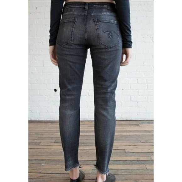 R13 Boy Skinny Jeans in Albany Black Denim Sz 25 R13W0086-230 Mid-Rise (E - Picture 2 of 10